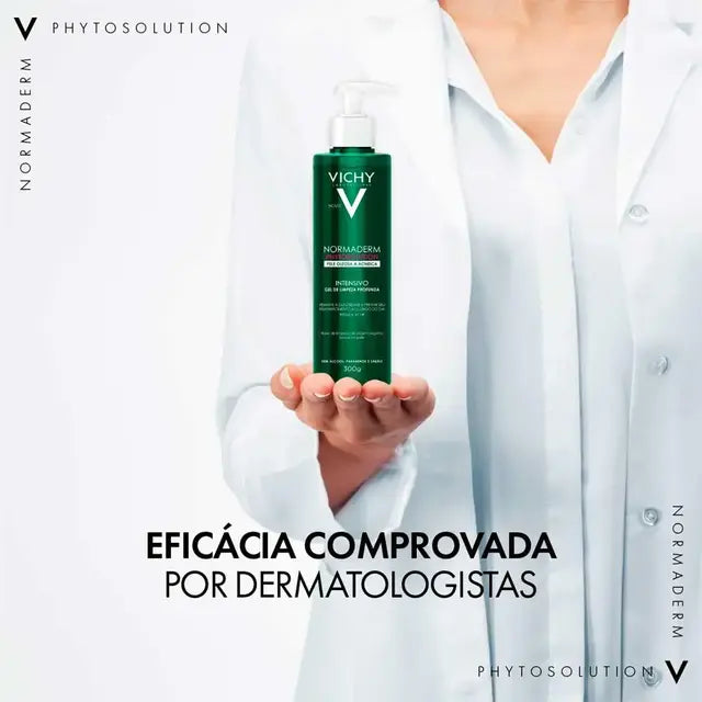 Gel de Limpeza Facial Vichy Normaderm Phytosolution Pele Oleosa a Acneica Limpeza Profunda Antiacne Embalagem Econômica 300g