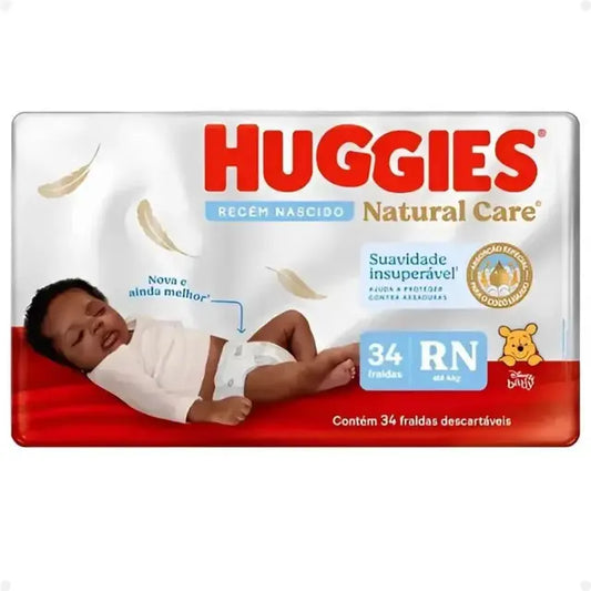 Fraldas Descartáveis Huggies Recém Nascido Rn 34un