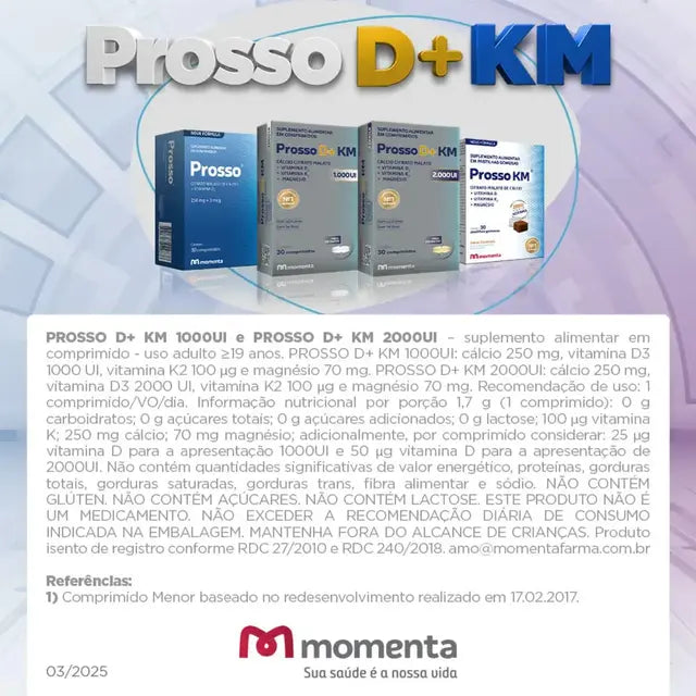 Cálcio + Vitamina D Prosso 30 comprimidos