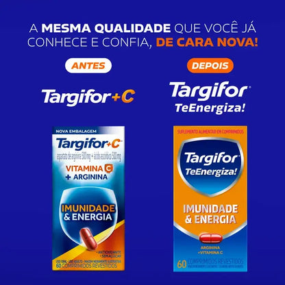 Vitamina C 500mg + Arginina 500mg Targifor TeEnergiza! 60 comprimidos