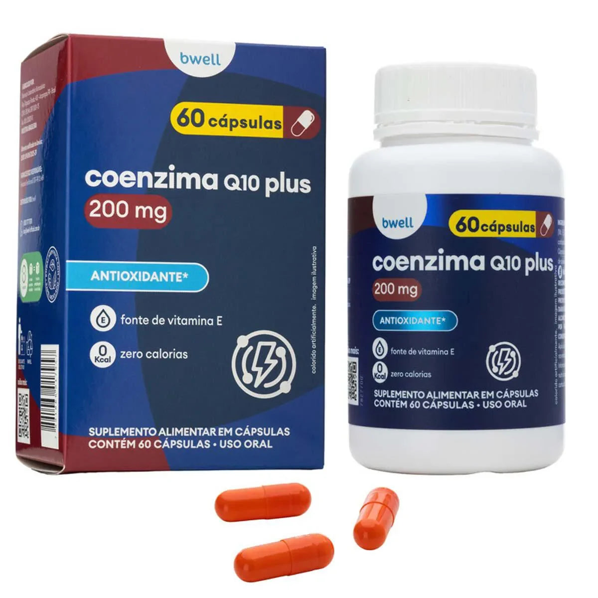 Coenzima Q-10 bwell 200mg + Vitamina E 10mg 60 cápsulas