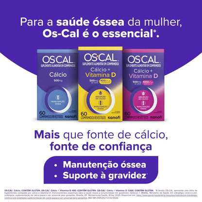 Cálcio 500mg + Vitamina D 1000UI Os-Cal D 60 comprimidos