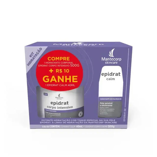 Kit Mantecorp Creme Hidratante Corporal Intensivo Epidrat 500g+ Hidratante Facial Epidrat Calm 40ml