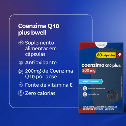 Coenzima Q-10 bwell 200mg + Vitamina E 10mg 60 cápsulas