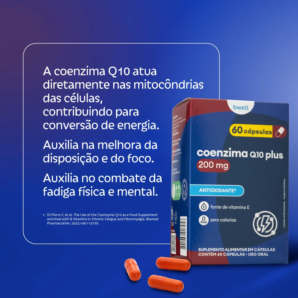 Coenzima Q-10 bwell 200mg + Vitamina E 10mg 60 cápsulas