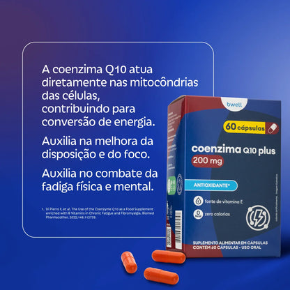 Coenzima Q-10 bwell 200mg + Vitamina E 10mg 60 cápsulas