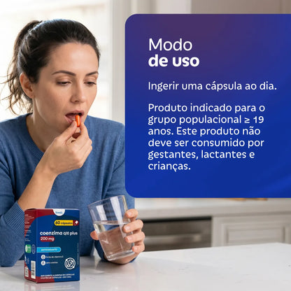Coenzima Q-10 bwell 200mg + Vitamina E 10mg 60 cápsulas