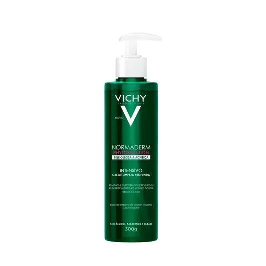 Kit Facial Vichy Gel de Limpeza Normaderm Phytosolution Pele Oleosa a Acneica 300g + Protetor Solar Idéal Soleil Clarif