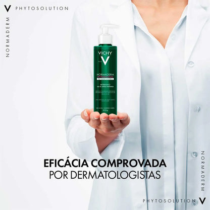 Kit Facial Vichy Gel de Limpeza Normaderm Phytosolution Pele Oleosa a Acneica 300g + Protetor Solar Idéal Soleil Clarif