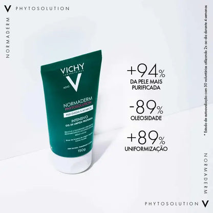 Gel de Limpeza Facial Vichy Normaderm Phytosolution Pele Oleosa a Acneica Limpeza Profunda Antiacne Embalagem Econômica 300g