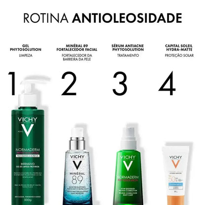 Gel de Limpeza Facial Vichy Normaderm Phytosolution Pele Oleosa a Acneica Limpeza Profunda Antiacne Embalagem Econômica 300g