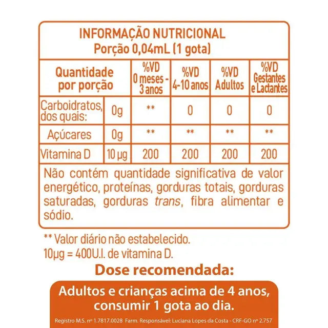 Vitamina D 400UI Addera D3 Gotas 10ml