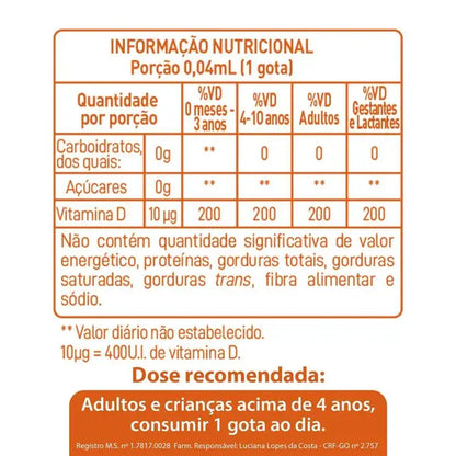 Vitamina D 400UI Addera D3 Gotas 10ml