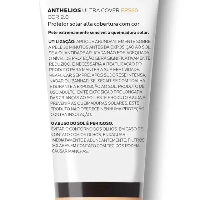 Protetor Solar Facial La Roche-Posay Anthelios Ultra Cover FPS 60 Cor 2.0 Proteção para Tom Claro 30g