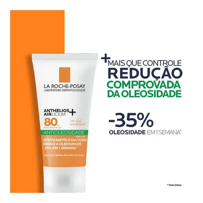 Protetor Solar Facial La Roche-Posay Anthelios Airlicium+ FPS 80 Alta Proteção Antioleosidade 40g
