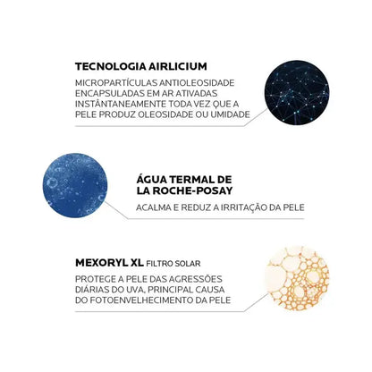 Protetor Solar Facial La Roche-Posay Anthelios Airlicium+ FPS 80 Alta Proteção Antioleosidade 40g