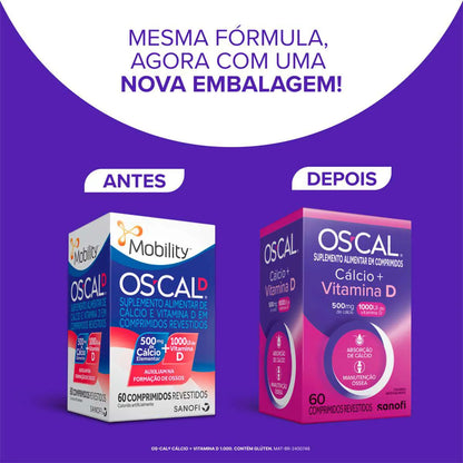 Cálcio 500mg + Vitamina D 1000UI Os-Cal D 60 comprimidos