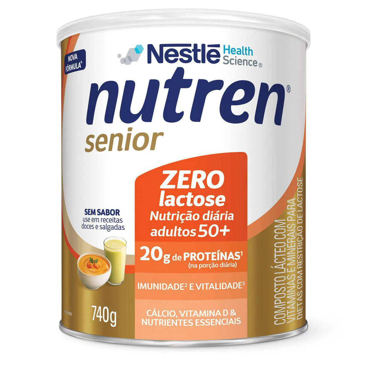 Suplemento Alimentar Nutren Sênior 50+ Sem Sabor 740g
